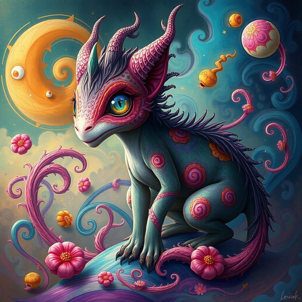 Whimsical Annabanna Creature in Dreamlike Fantasy Art