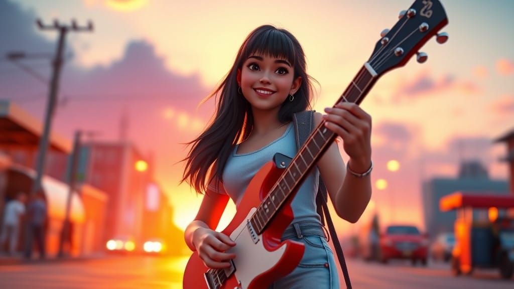 Surreal Sunset Beauty in Modern Art Style with Vibrant Color...