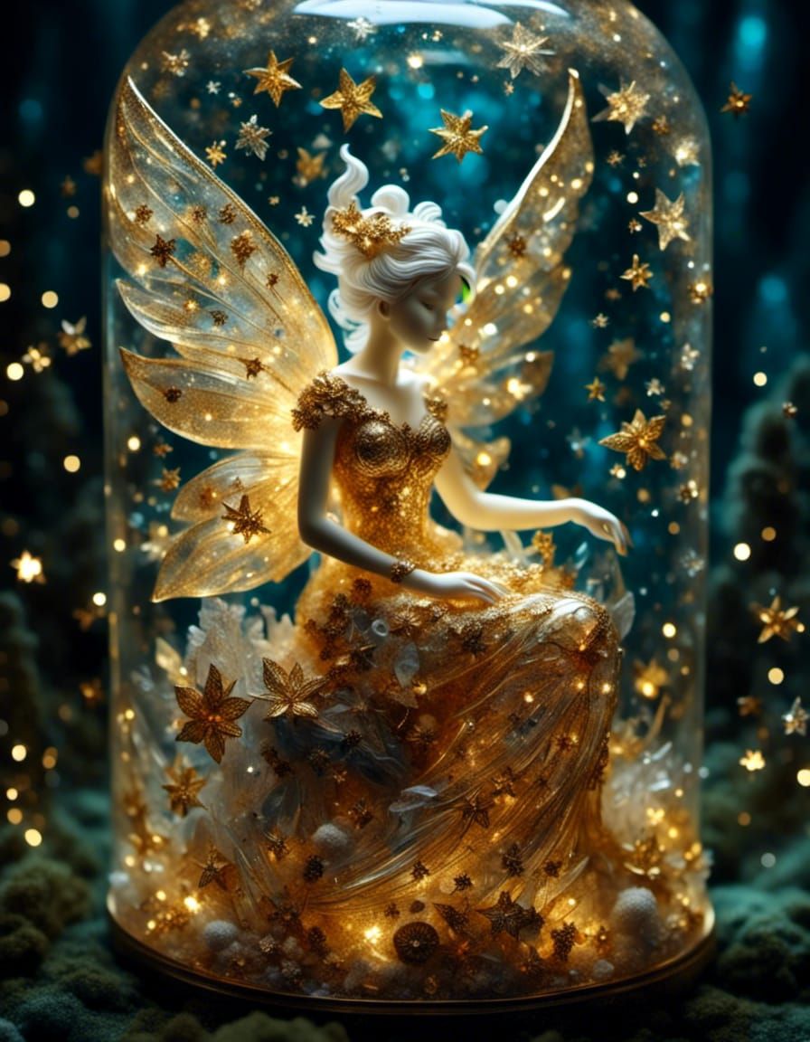 Bioluminescent Ice Fairy in Glass Case, Alexander Jansson St...