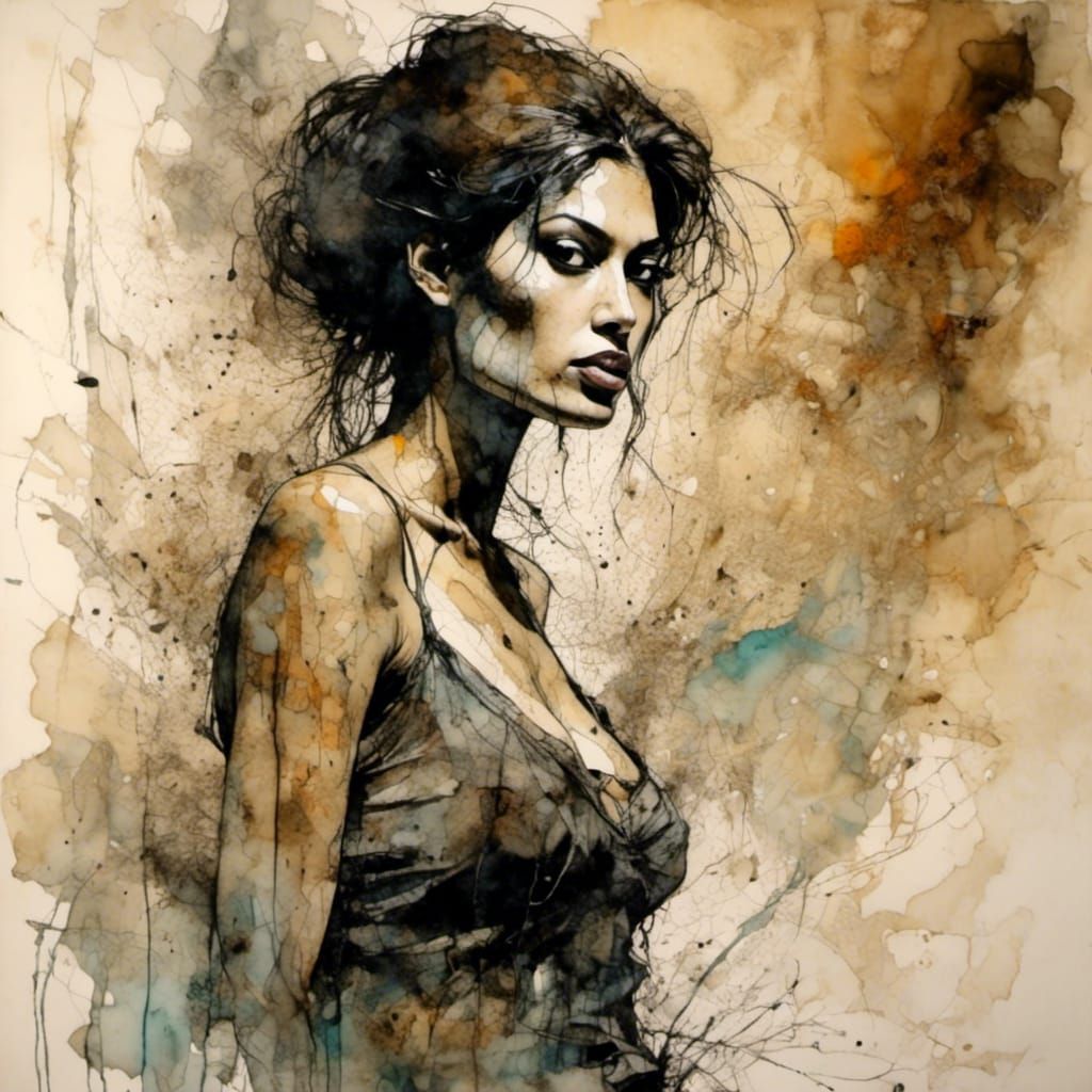 Expressionist Figure in Moody Chiaroscuro Lighting