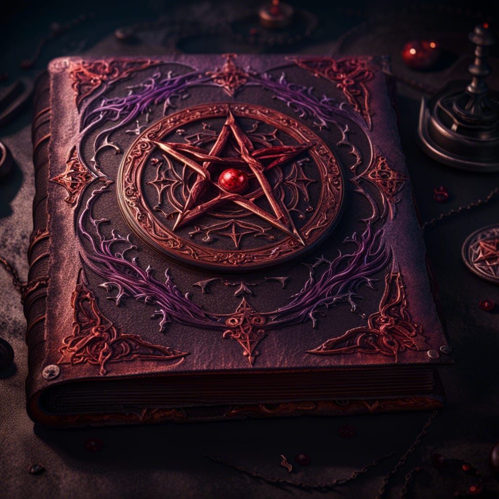 Demonic Grimoire with Pentagram Cover