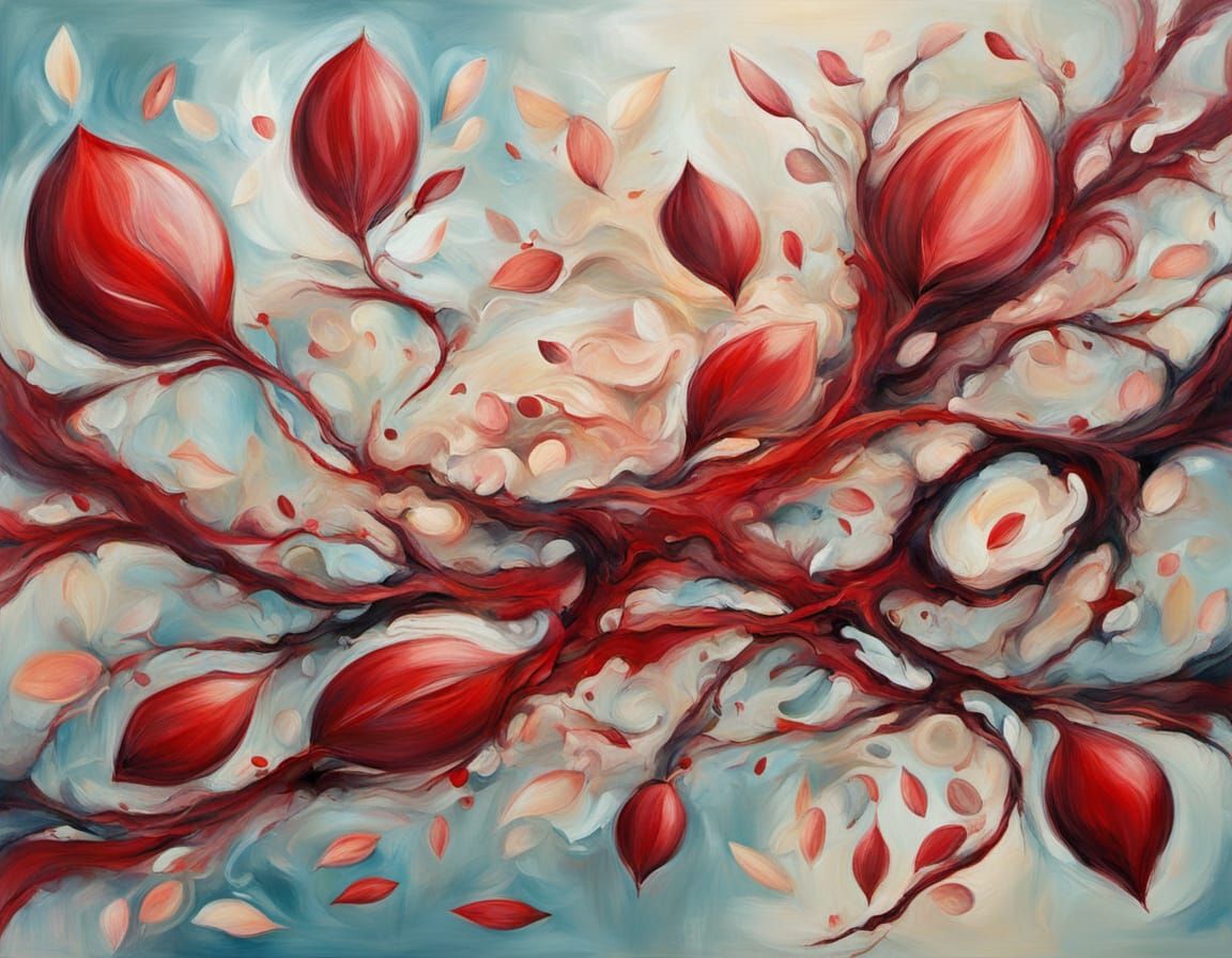 Crimson Janejaylicious Abstract Surrealism Painting