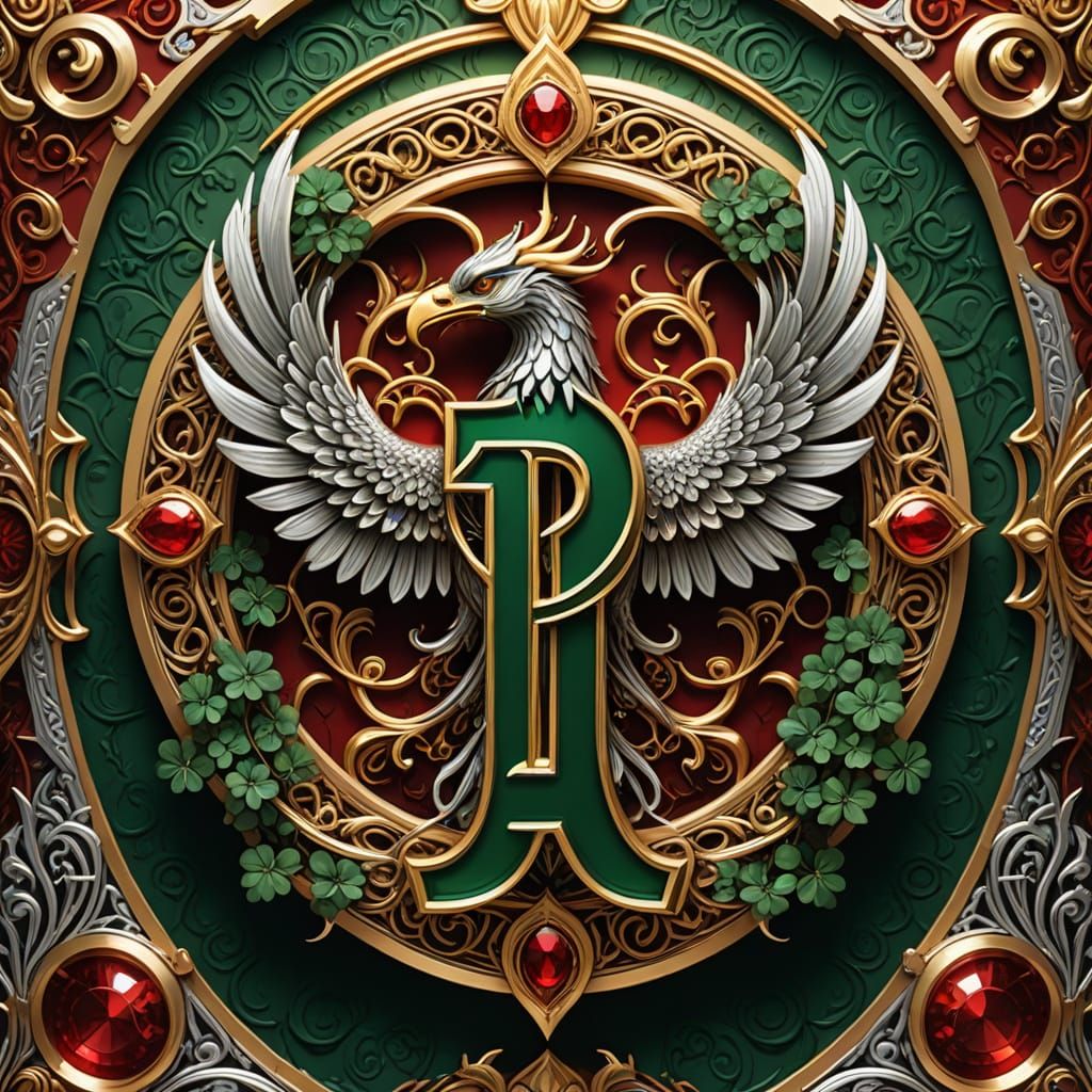 Majestic Phoenix Heraldic Crest in Regal Aesthetic