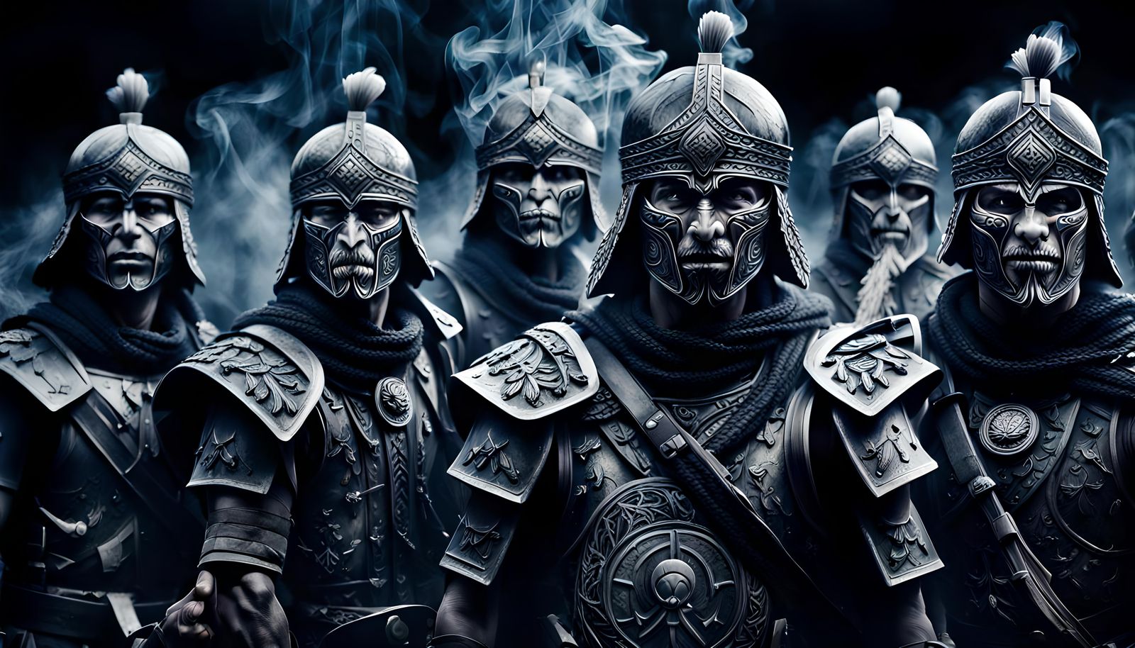 Smoky Warriors in Hyperrealistic Cinematic Style