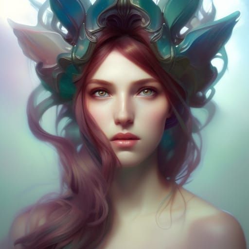 Fantasy Woman Portrait in Hyperdetailed Style