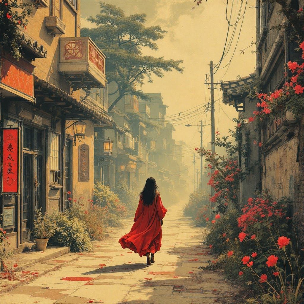 Hokusai and Vallejo Fusion: Botanical Fantasy in Woodblock S...