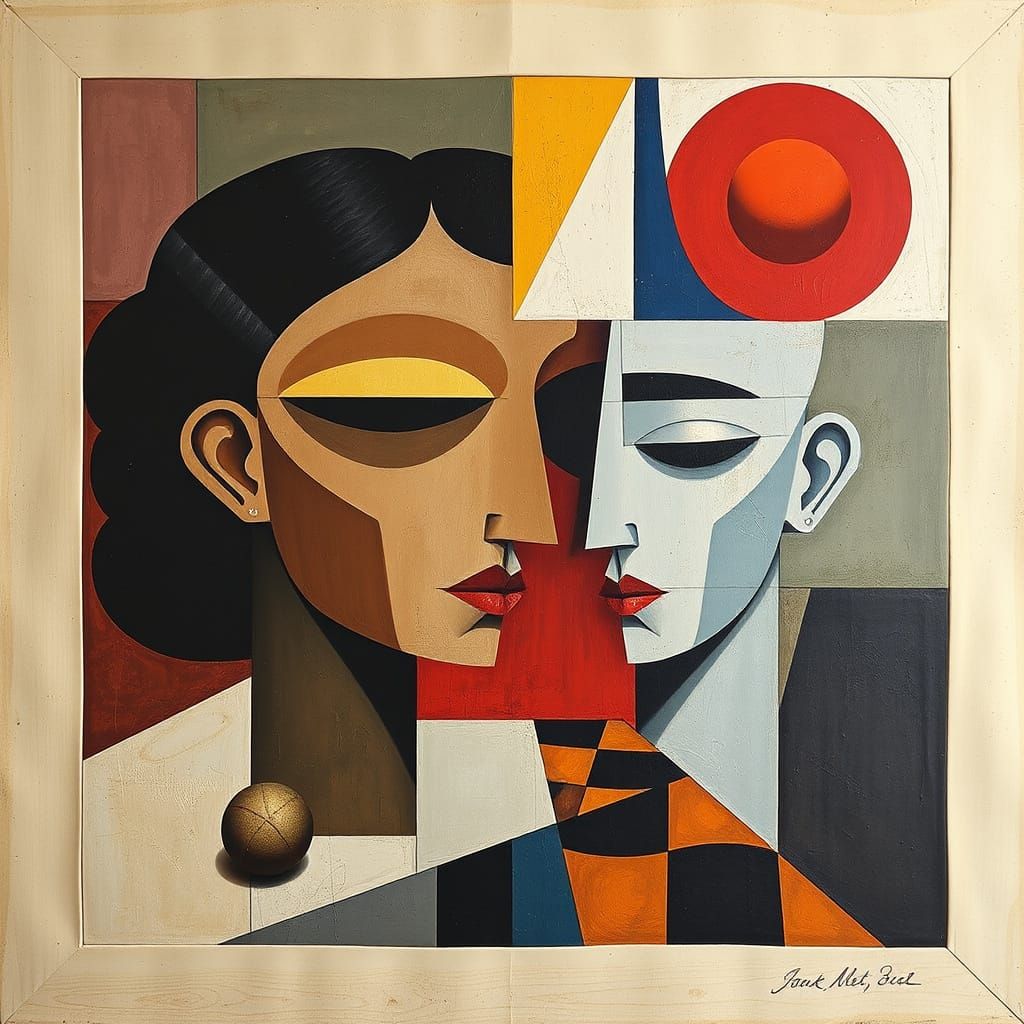 Cubist Surrealism: Philosophical Art Image
