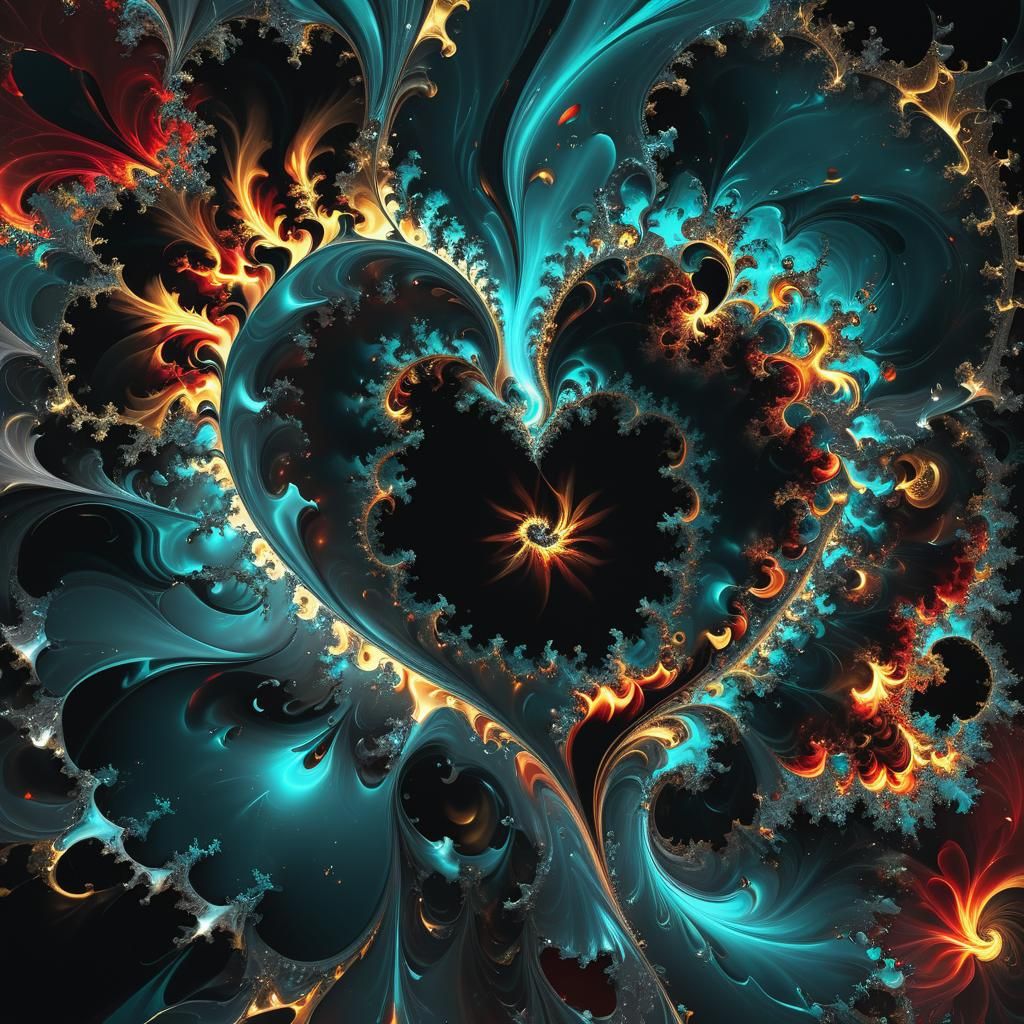 Hyperrealistic Fractal Art: Mandelbrot Set in Ethereal Color...