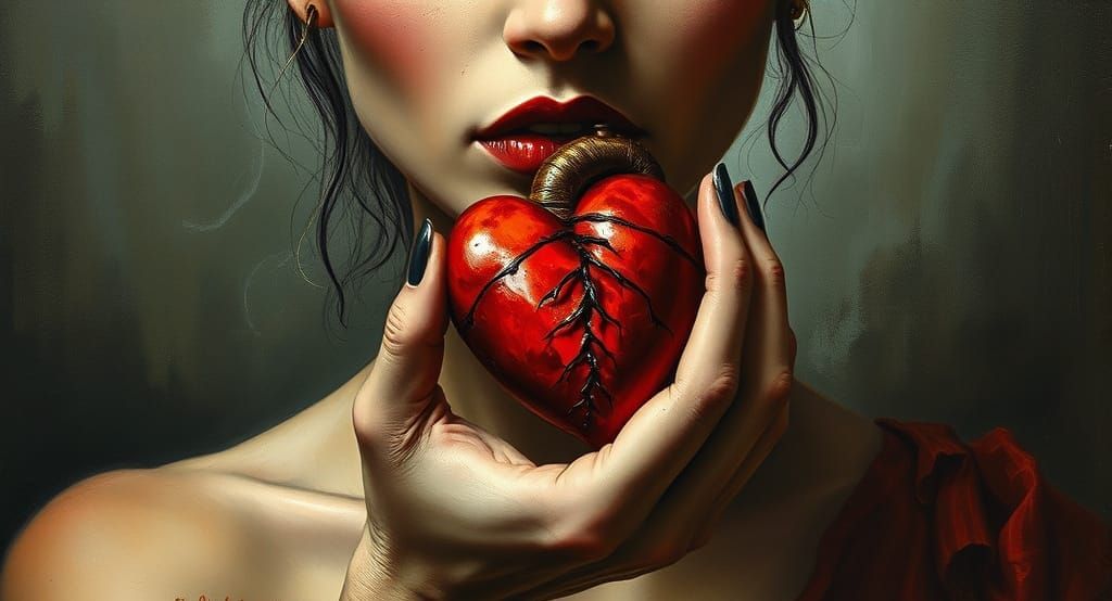 Dark Goddess Squeezes a Beating Heart