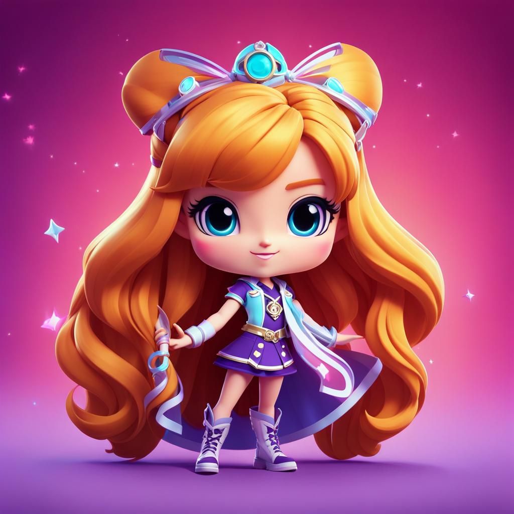 Chibi Katherine McNamara as Auriana: 3D Digital Art