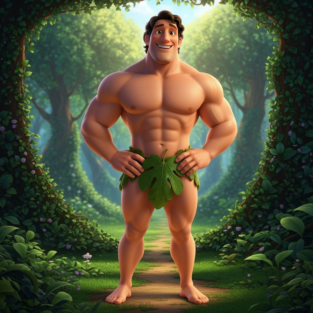 Adam in Eden: A Joyful Pixar-Style Creation