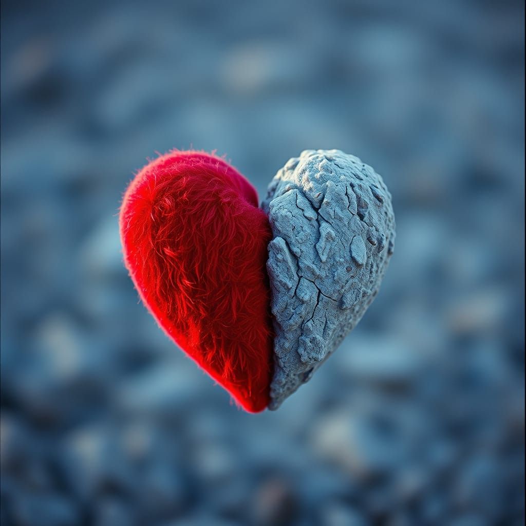 Contrasting Valentine Heart in Cinematic Style