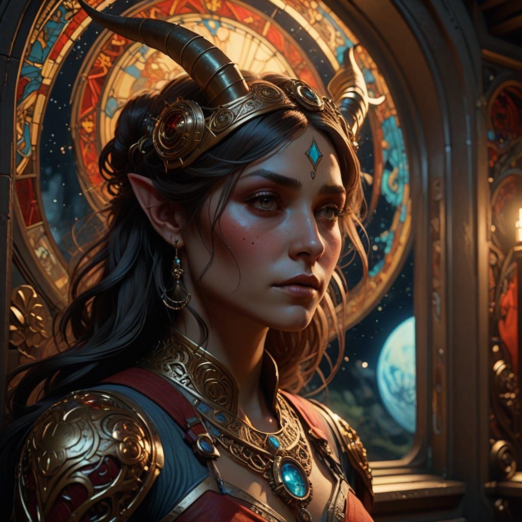 Stunning Togruta Alien Portrait in Hyperrealistic Style