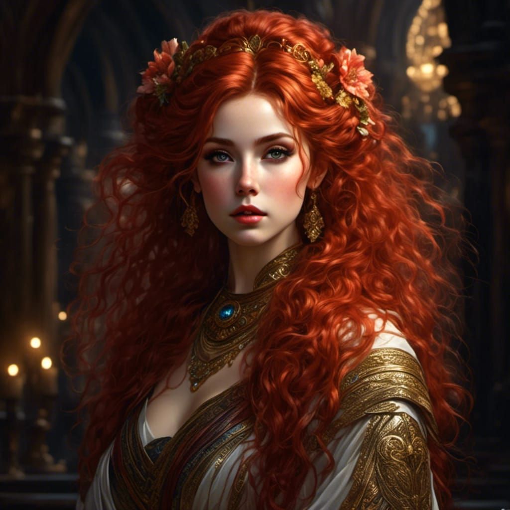 Jedi Lady Portrait in Rococo Hyperrealistic Style