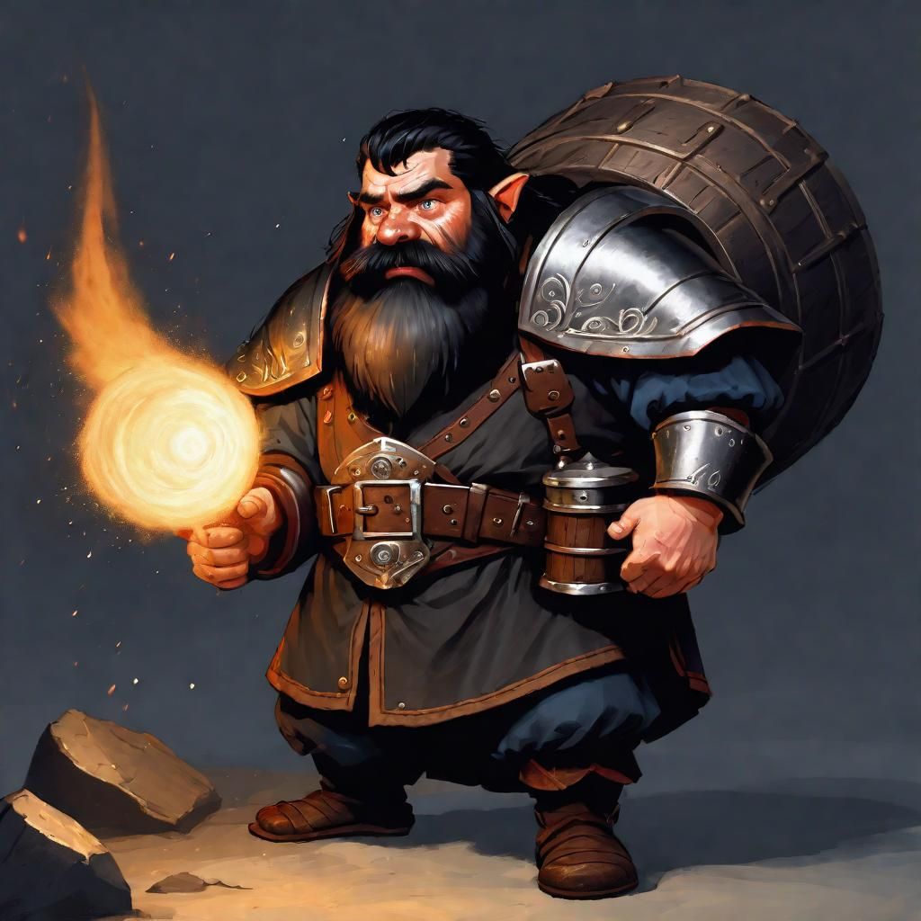 Dwarf Blacksmith with Magical Cannon