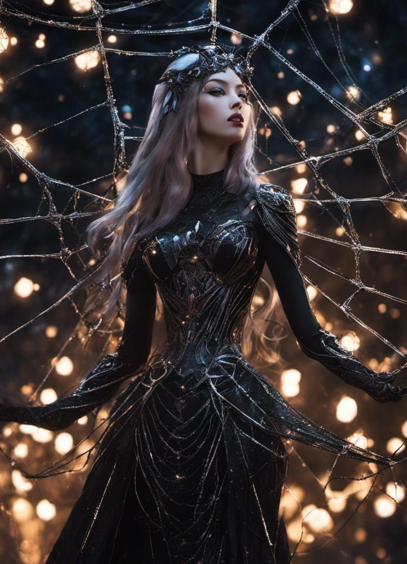 Glitter Spider Queen in Macabre Fantasy Style