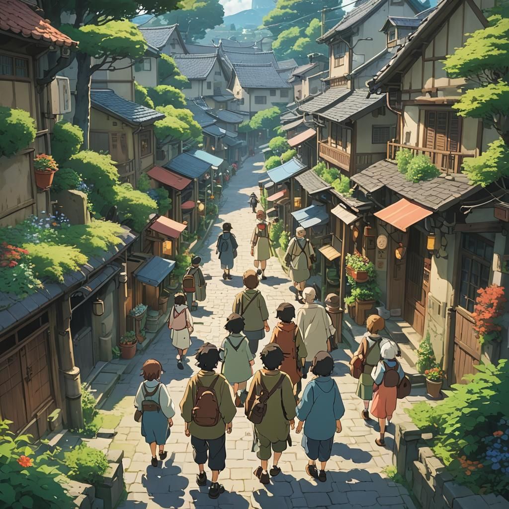Empty Town: Studio Ghibli Anime Key Visual