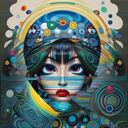 Psychedelic River Landscape in Anime Style