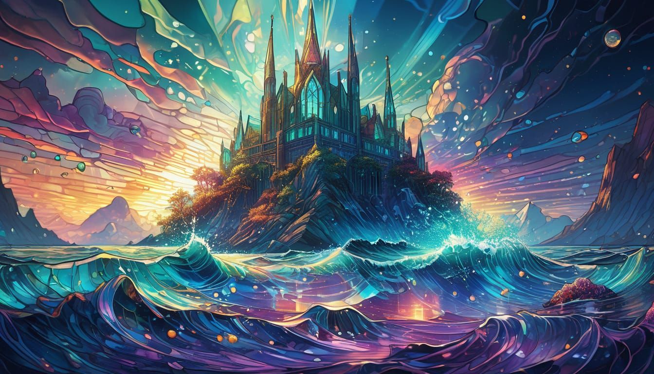 Stunning Hyper-Realistic Stained Glass Masterpiece in Digita...