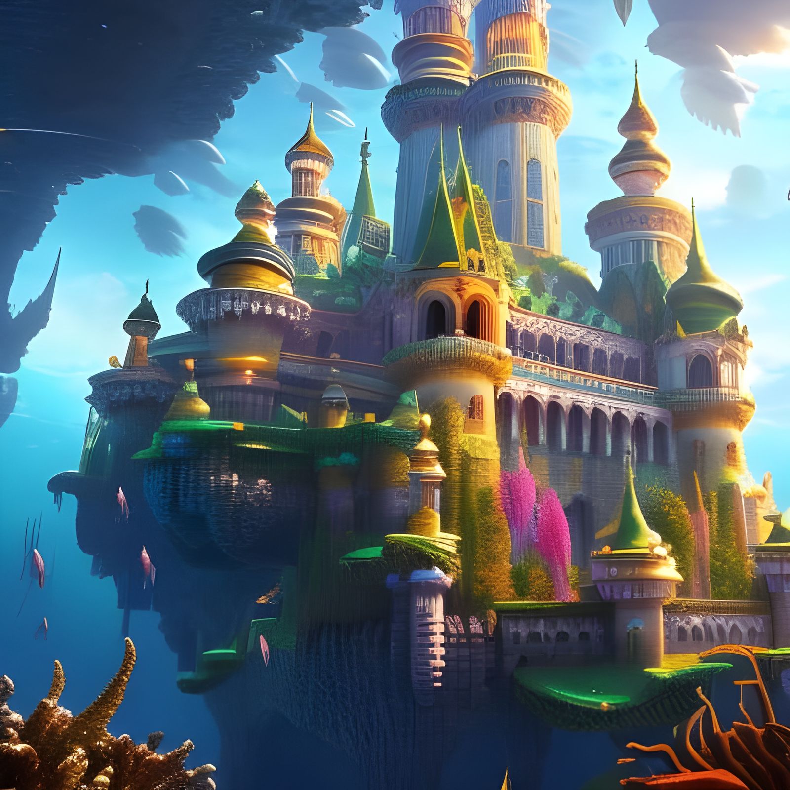 Epic Scaled Castle in Underwater Atlantis