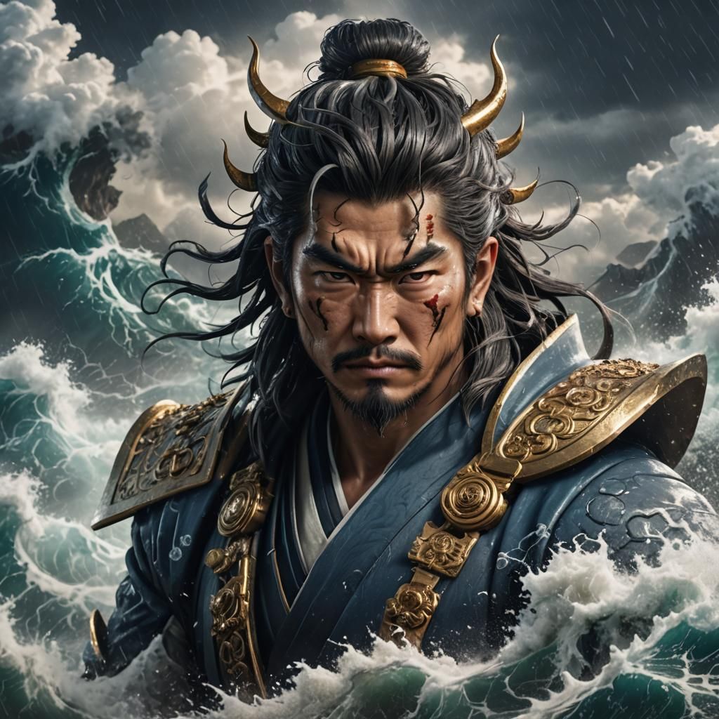 Storm God Portrait in Detailed Matte Painting Style