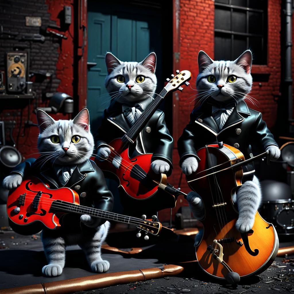 Punk Rock Cat Band
