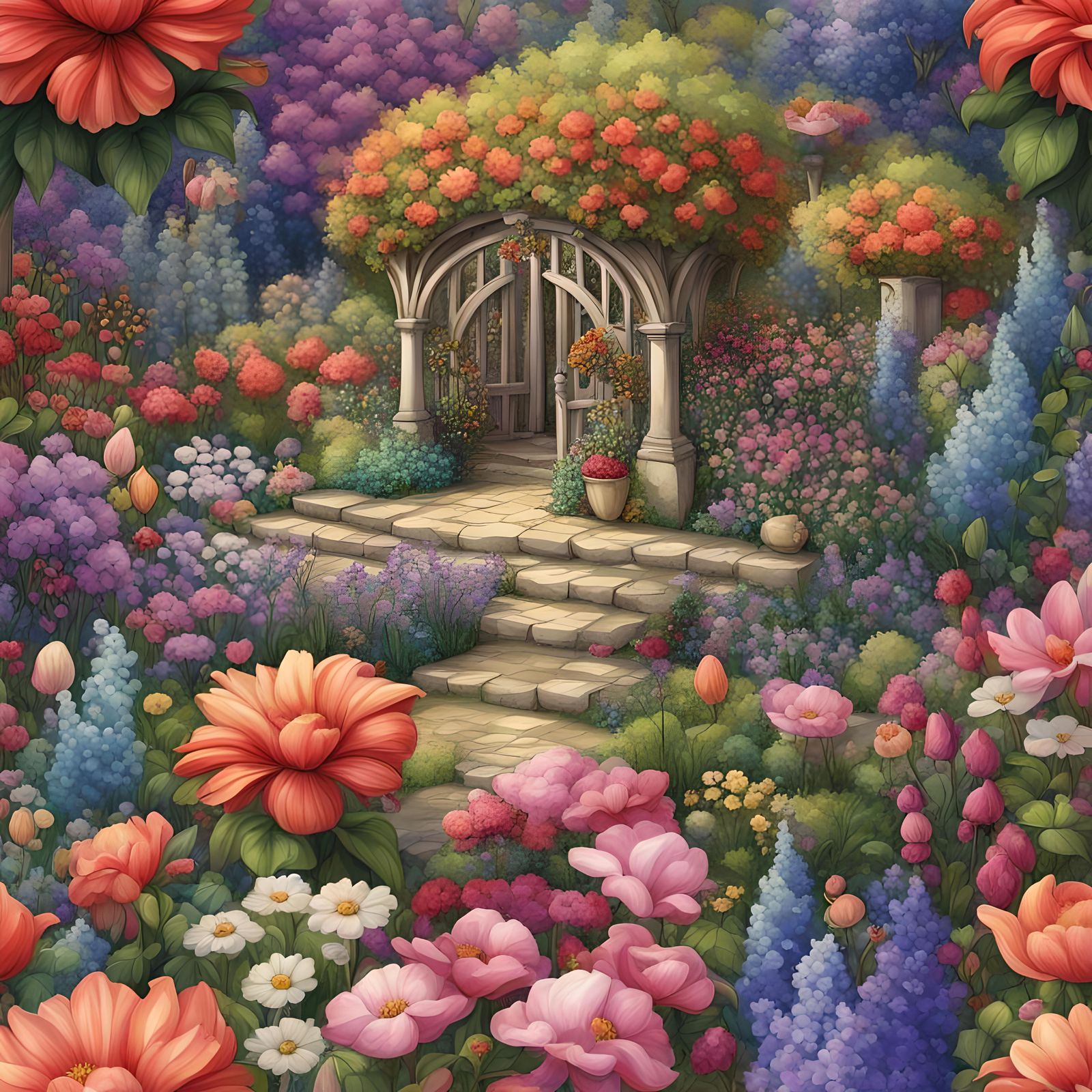 Fantasy flower garden