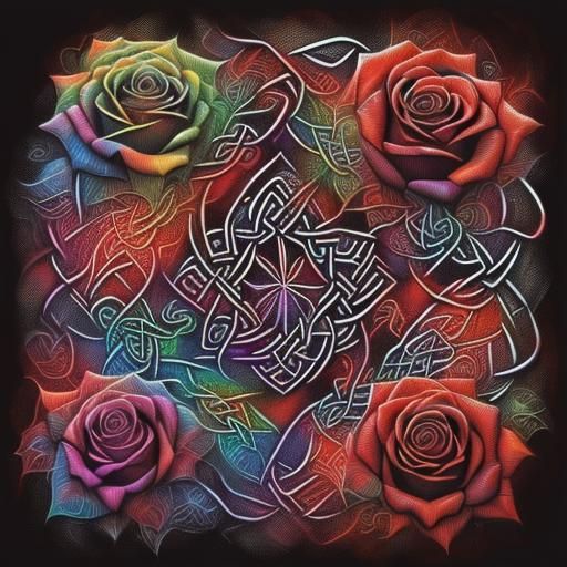 Celtic Knot Rose: 3D Organic Masterpiece