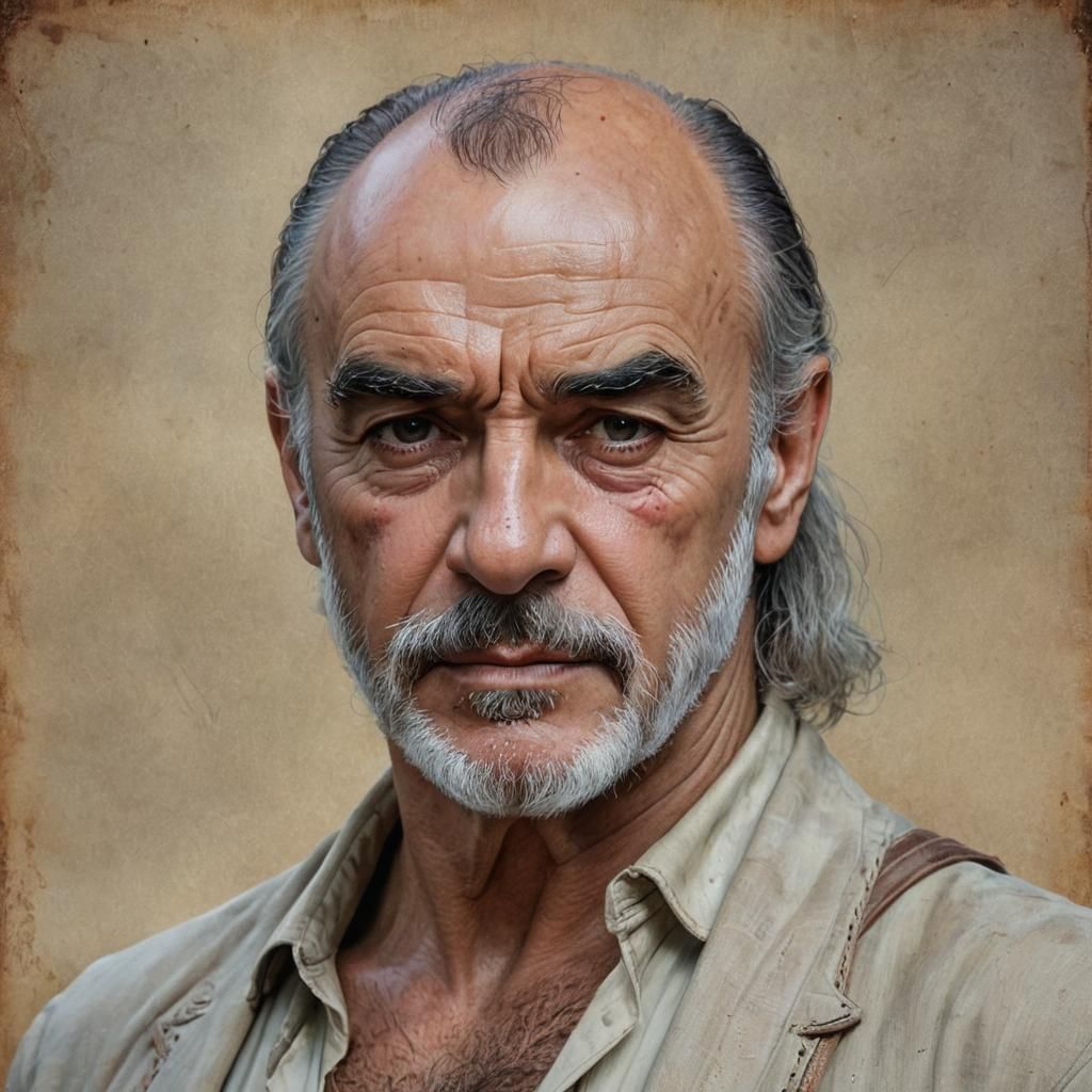 Sean Connery Portrait in Soft Pastel Art Style
