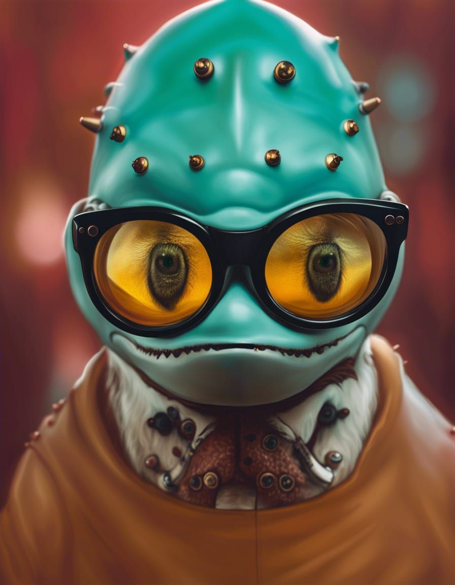 Anthropomorphic Shark Portrait in Colorful Photography Style