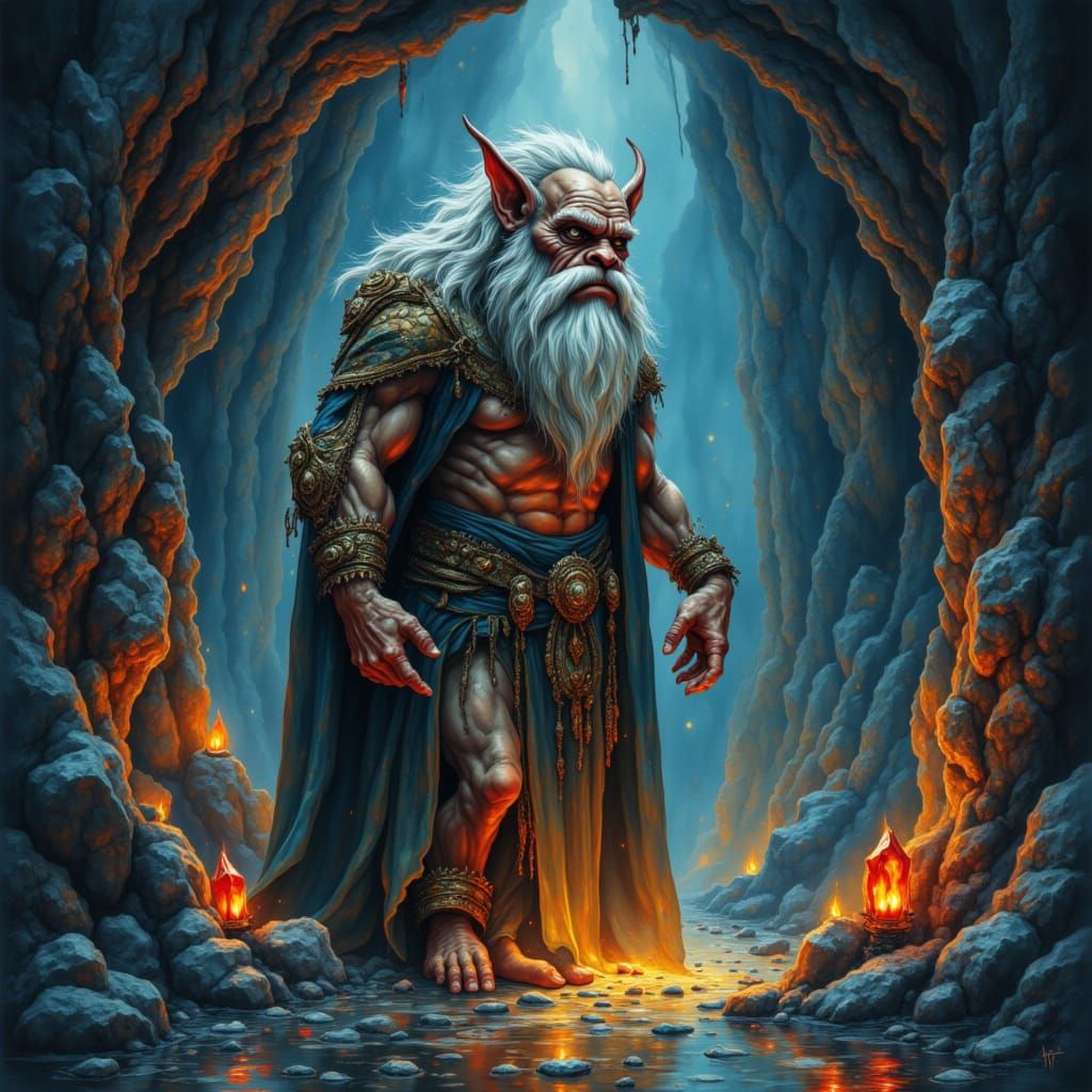 A wise old troll with a long, flowing beard and piercing eye...