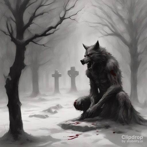 Gothic Silhouette of a Grave Digger