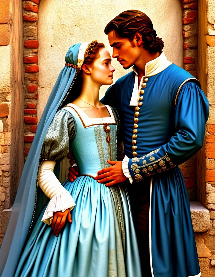 Romeo and Juliette in historical costume