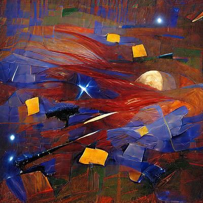 Meteor shower by Greg Rutkowski lyrical abstraction pre-raph...