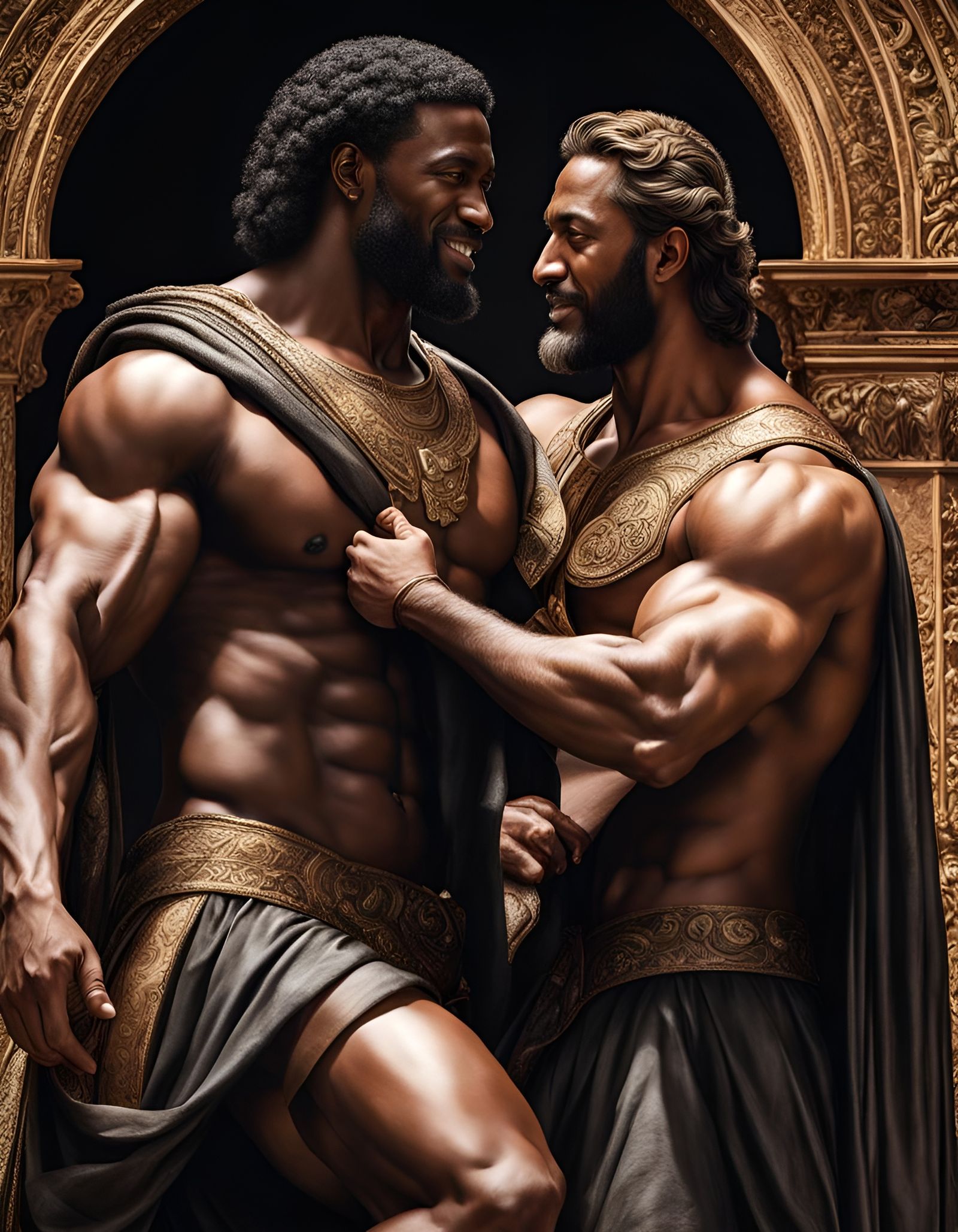 Detailed Portrait of Aeolus and Antaeus