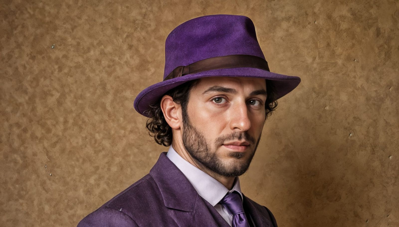 Hebrew Man in Purple Hat, 3D Klimt Style