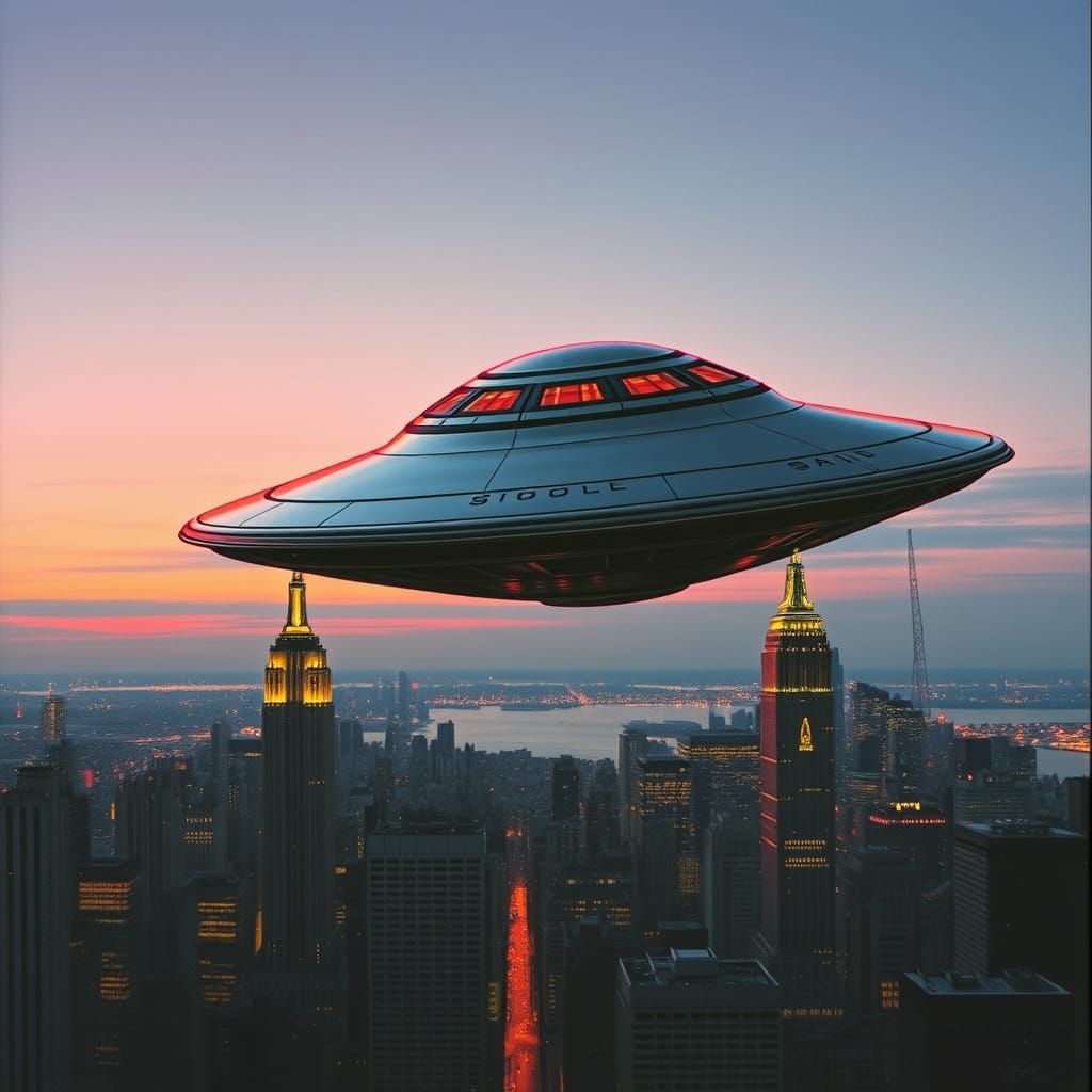Retro-Futuristic Flying Saucer Dominates Manhattan Skyline