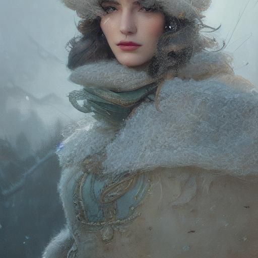 Frosty Girl Portrait in Hyperdetailed Lighting