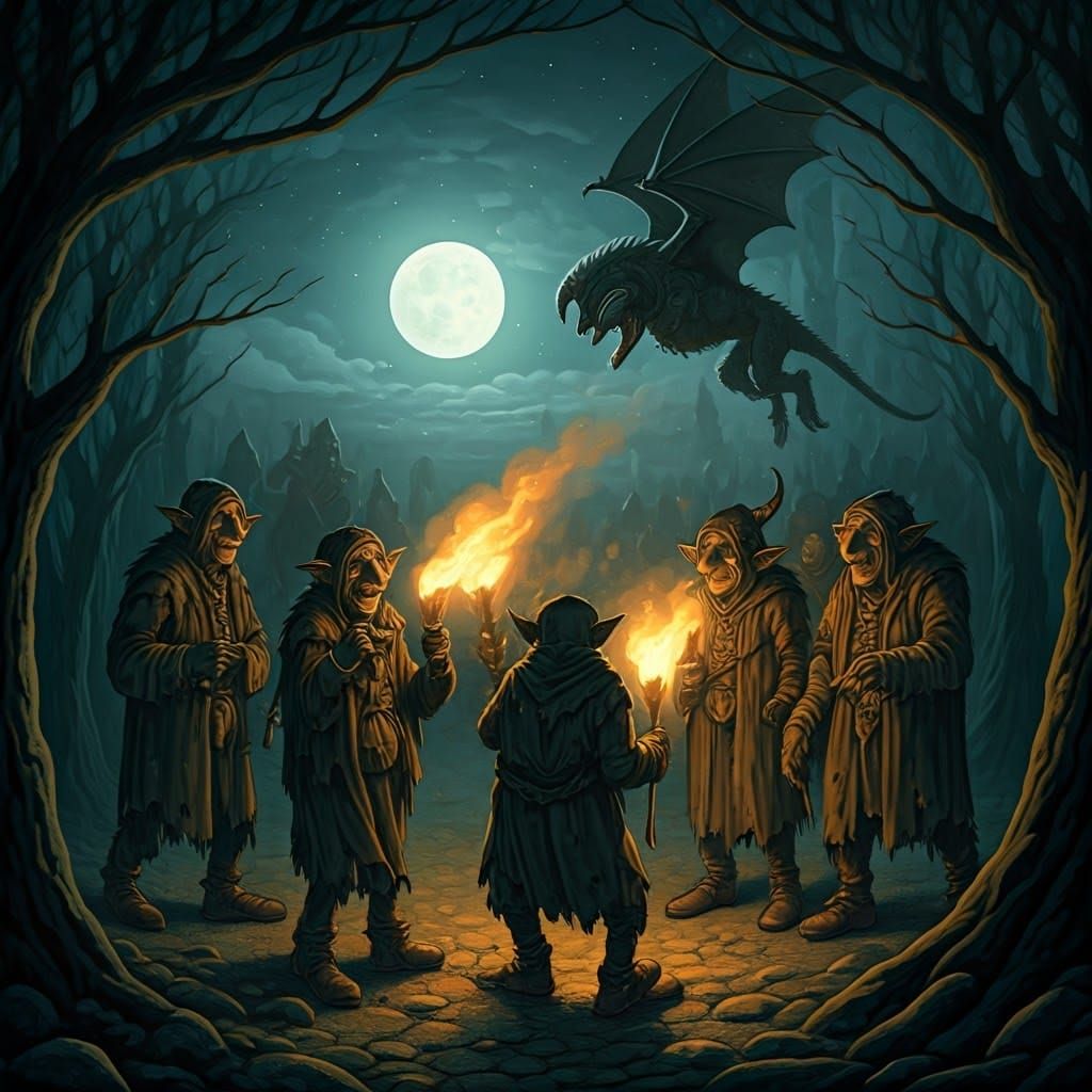 Mystical Medieval Celebration of Trolls in Romantic Style