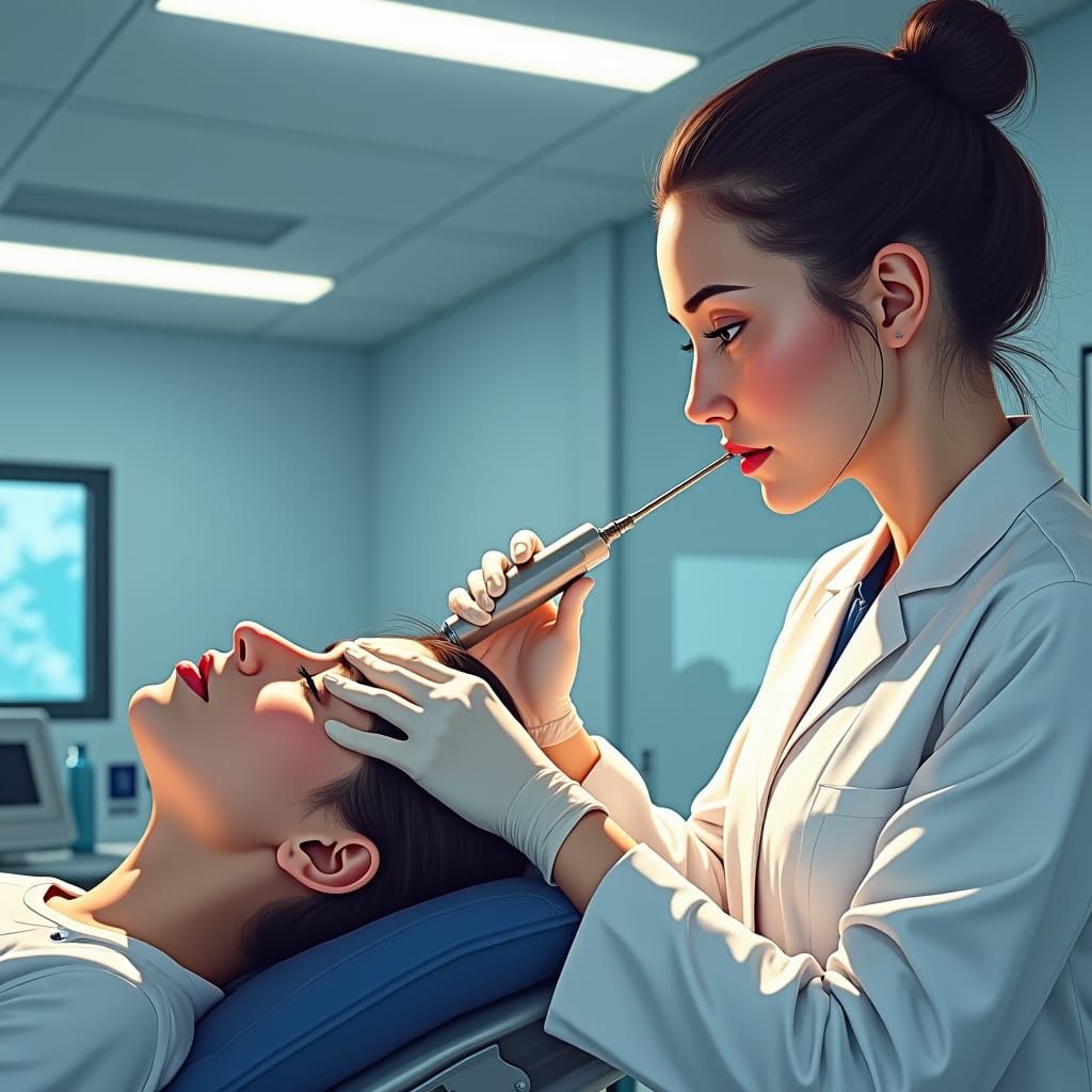 Nasal Endoscopy Examination in Hyper-Realistic Style