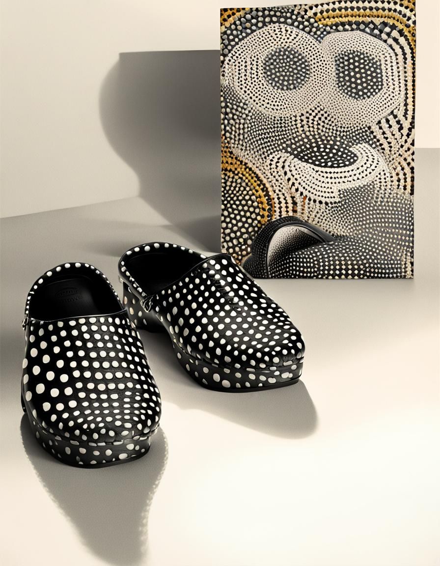 Dotted Clogs and Painting in Art Deco Style