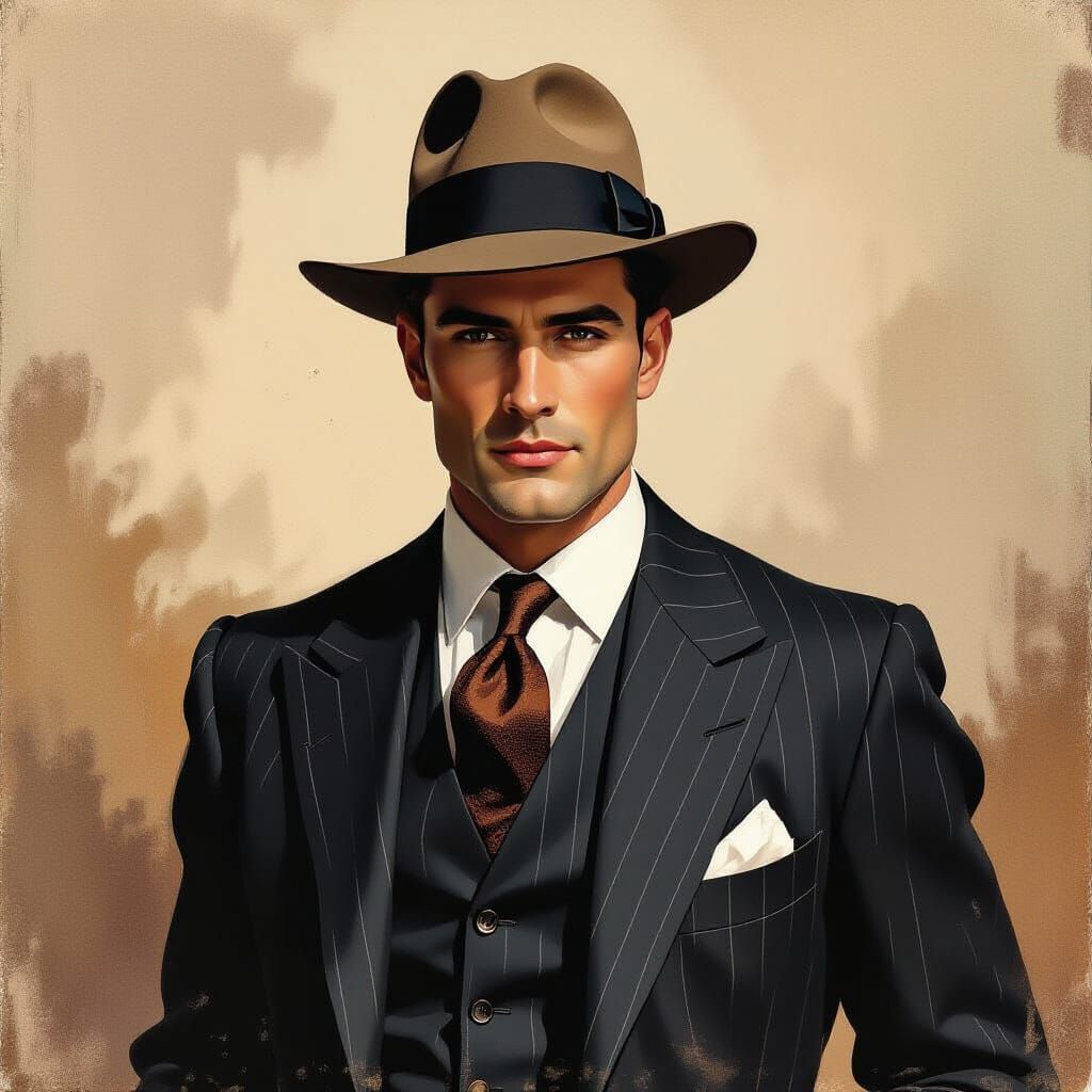 British Gentleman in Impressionist Style Portrait