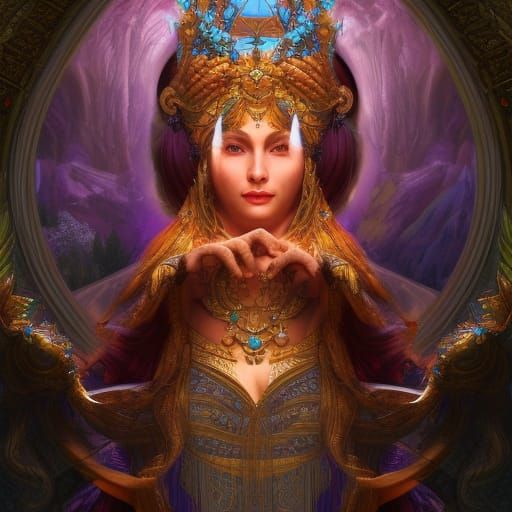 Detailed Digital Painting of the Goddess Athena