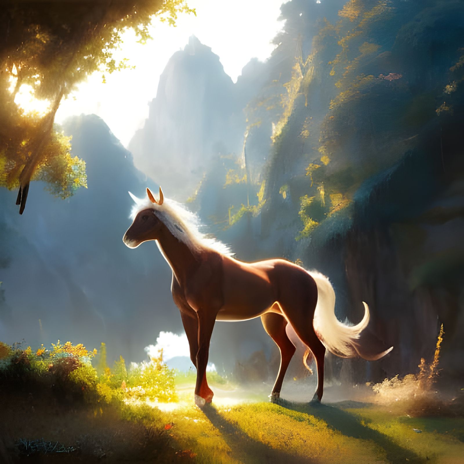 Beautiful Centaur in Ghibli-Inspired Oil Painting