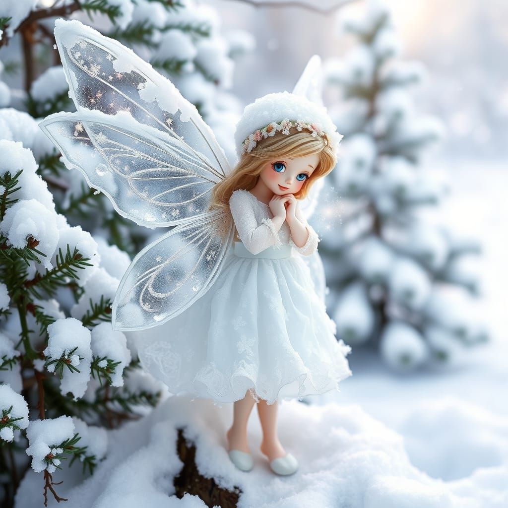 A very pretty snow angel that looks like Tinkerbell