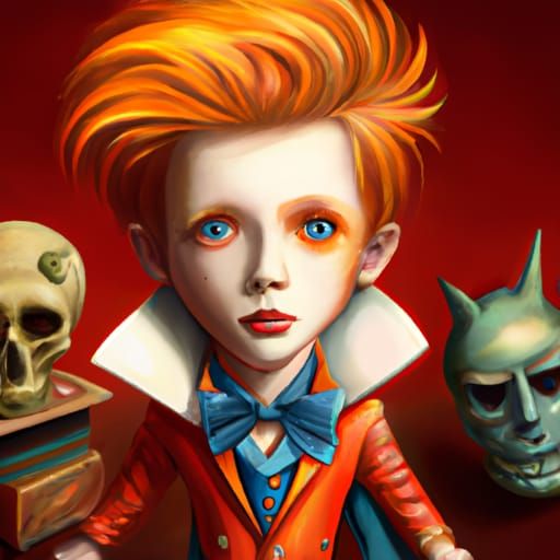 Chibi Comic Portrait of David Bowie, Digital Art