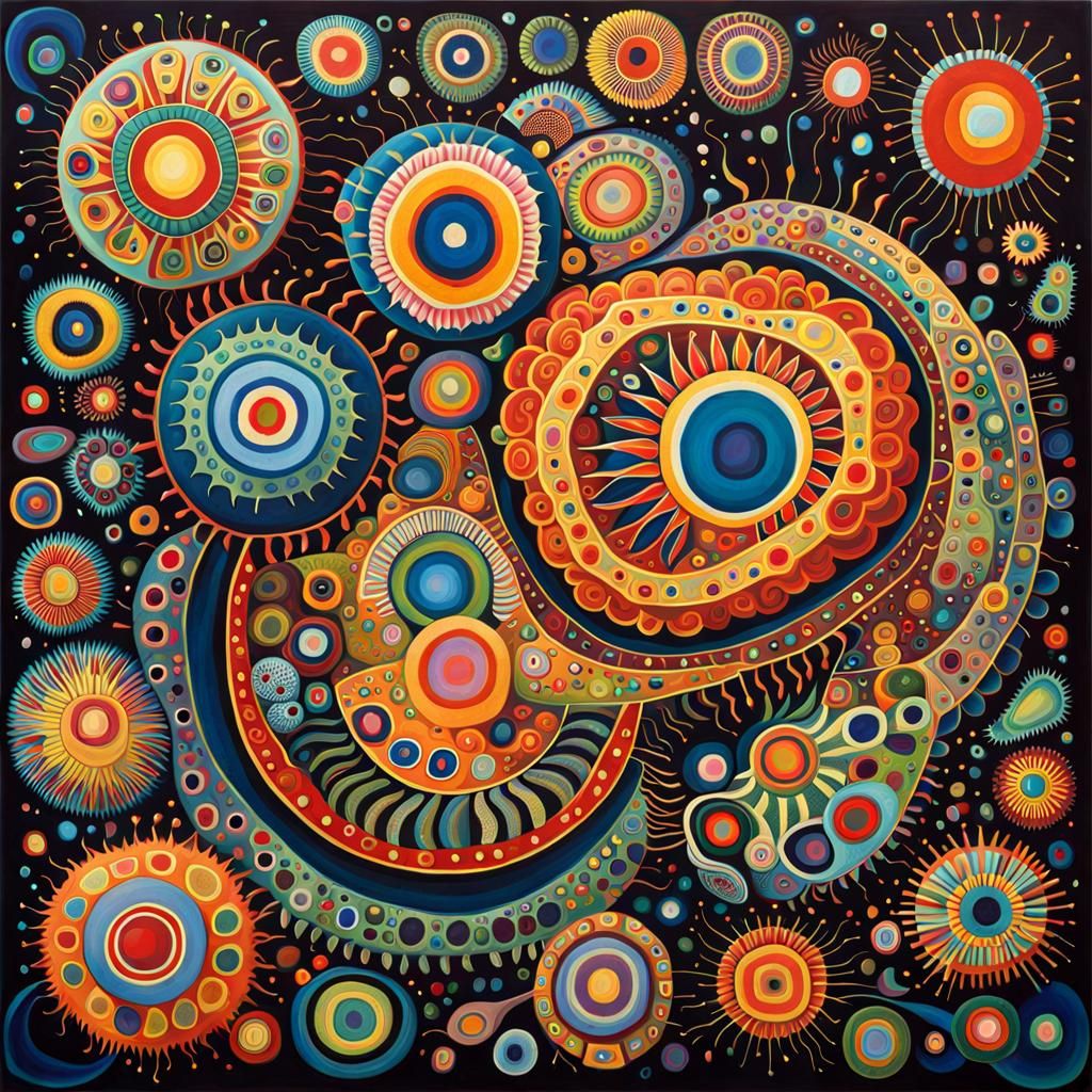 Detailed Amoeba Structures in Abstract Style