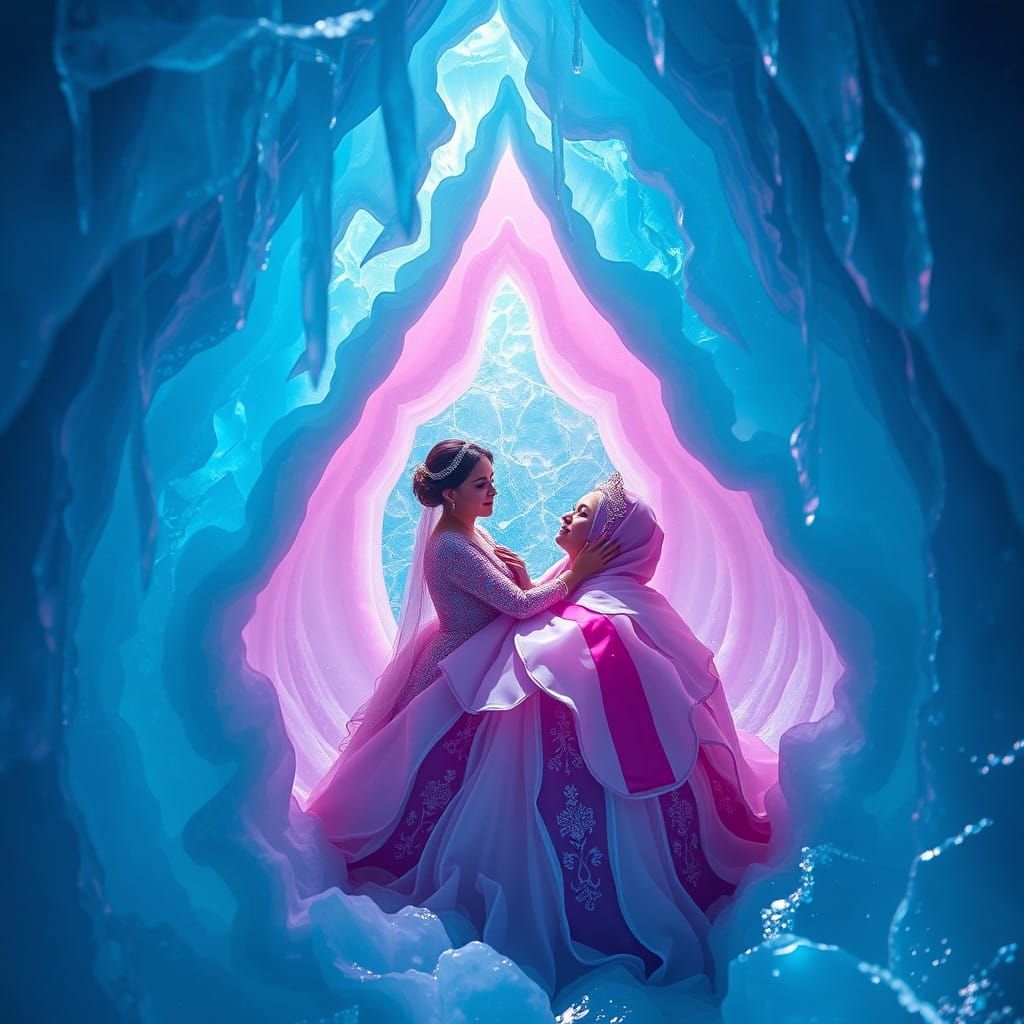 Family of Royalty in Crystal Ice Temple