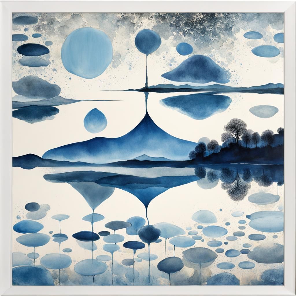 Water Reflections in Art Brut Style