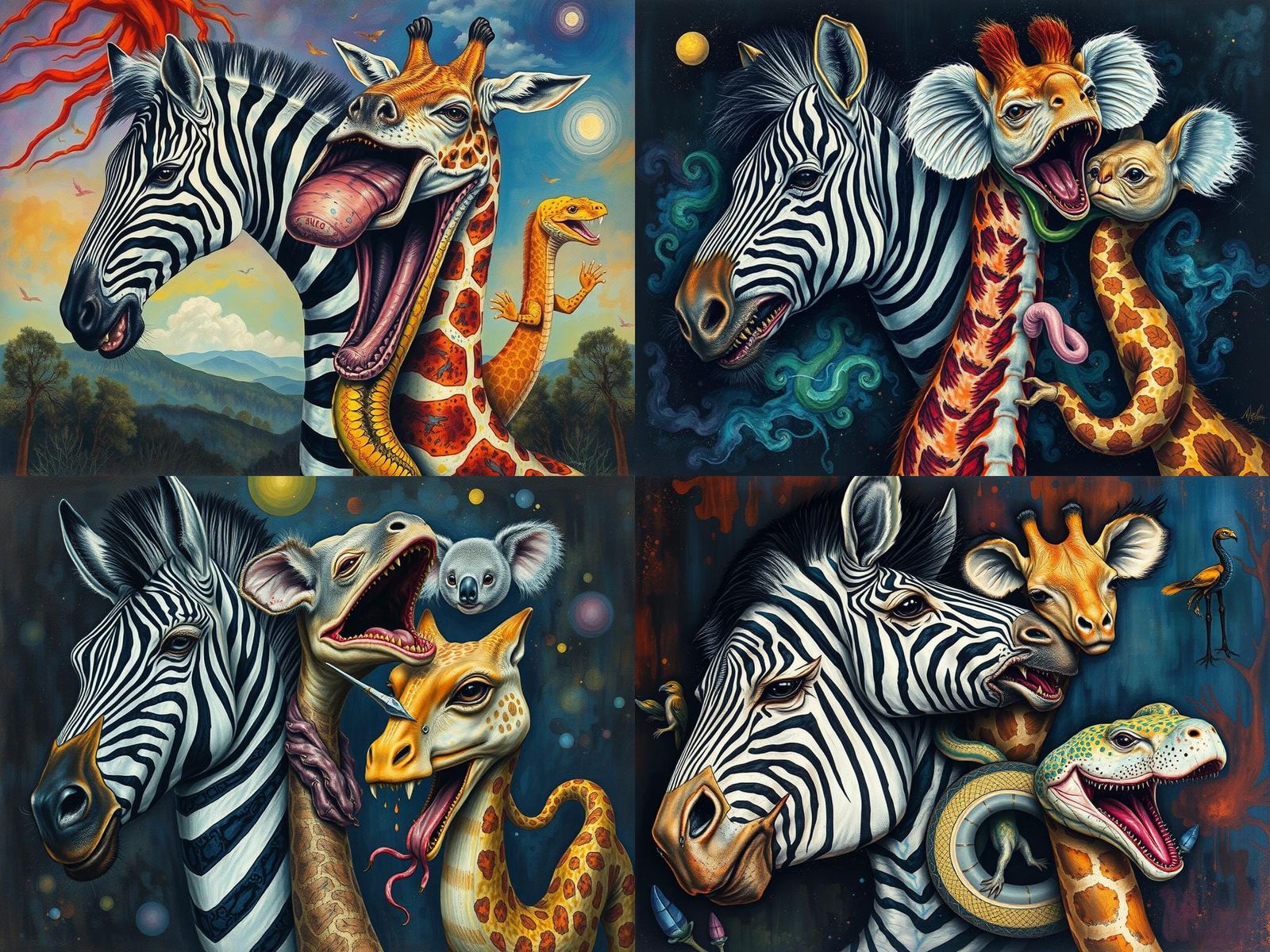 Surreal Hybrid Animal Mashup in Digital Art Style